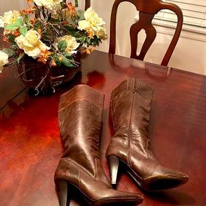 Coach Women’s Leather Signature Brown Boots Size 10